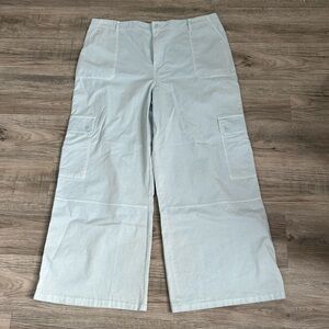BP. Twill Wide Leg Pale Blue Cargo Pants Sz 22